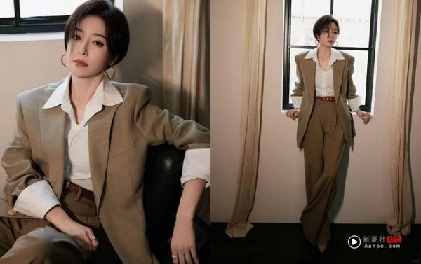 衬衫穿搭攻略!从白衬衫到牛仔衬衫,20大实用搭法+80种穿搭时髦范本,轻松驾驭! 内容图11 新潮社-实时最新热点娱乐时尚美妆等新闻资讯网站! 演员秦岚示范时髦上班穿搭,以白衬衫和驼色西装外套与宽裤,平衡了正式与休闲感。