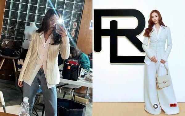 衬衫穿搭攻略!从白衬衫到牛仔衬衫,20大实用搭法+80种穿搭时髦范本,轻松驾驭! 内容图10 新潮社-实时最新热点娱乐时尚美妆等新闻资讯网站! 韩星 Krystal 郑秀晶示范职场穿搭,在白衬衫外搭配米色条纹西装外套与西装裤,展现专业干练气场。