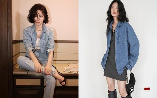 衬衫穿搭攻略!从白衬衫到牛仔衬衫,20大实用搭法+80种穿搭时髦范本,轻松驾驭! 内容图17 新潮社-实时最新热点娱乐时尚美妆等新闻资讯网站! 两位女子将牛仔衬衫当作薄外套,内搭白色素 T 或背心,打造富有层次感的休闲造型。