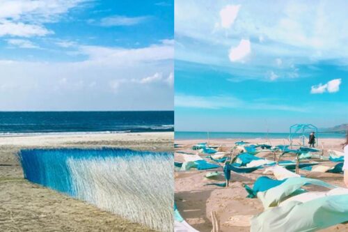 期间限定的超仙景点：屏东小渔村藏秘境，8 万竹签幻化渐层蓝海超吸睛！