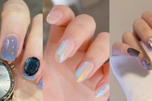 2021讨论度最高“冰块美甲”：阳光下折射出迷人霓虹光泽，清爽透光春夏必做款！