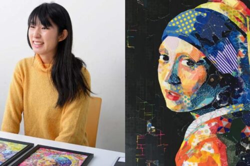 另类的《蒙娜丽莎》与《呐喊》！日本女孩用纸胶带重新贴出名画轮廓，赋予全新的定义