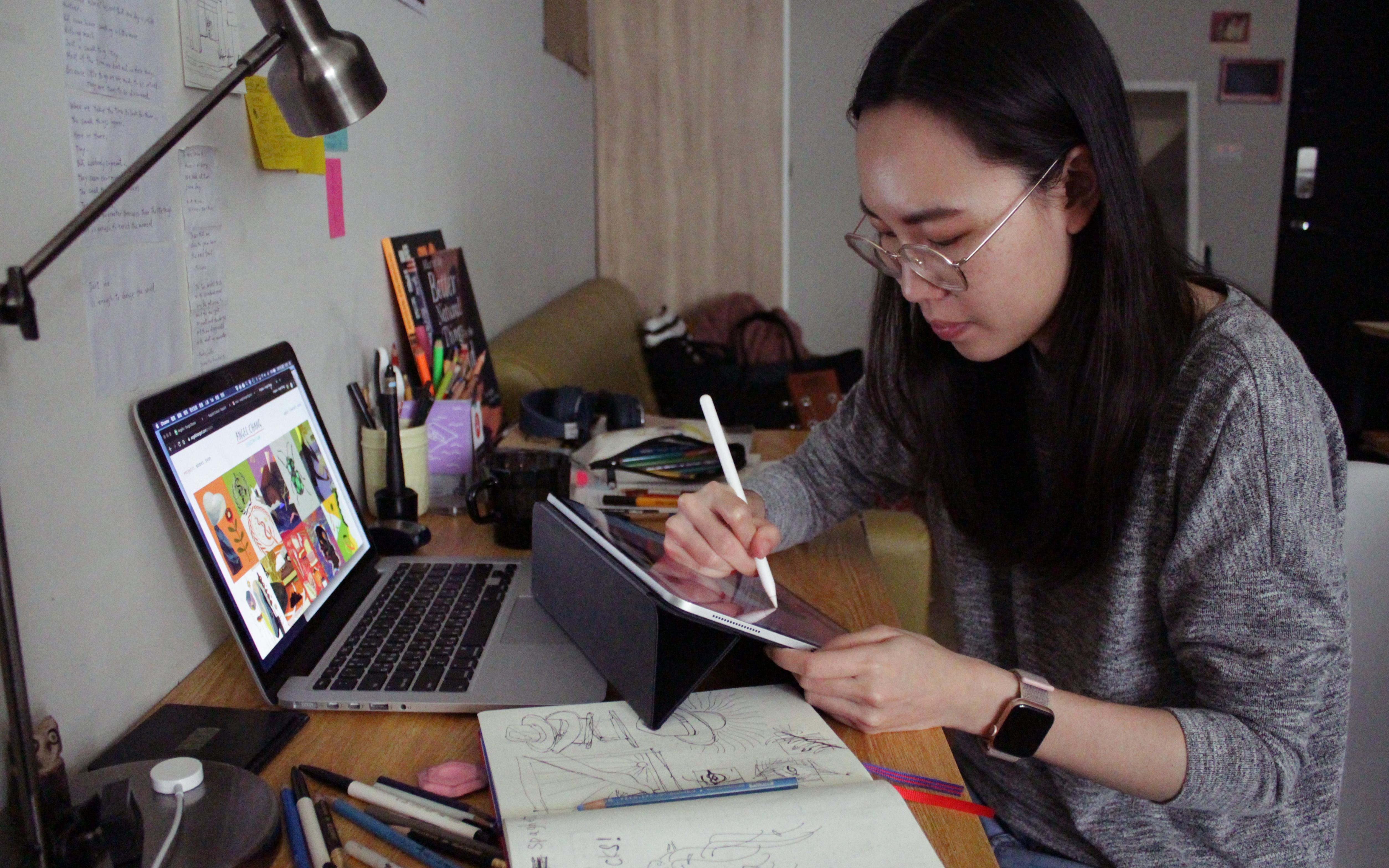 与其不断焦虑,不如挺身勇敢!插画家 Angel Chang 化不安为力量,用视觉创作传递真实与感受 内容图2 女神网-大潮社TV实时追踪属于女人新资讯的综合网站! AC_WIP_1