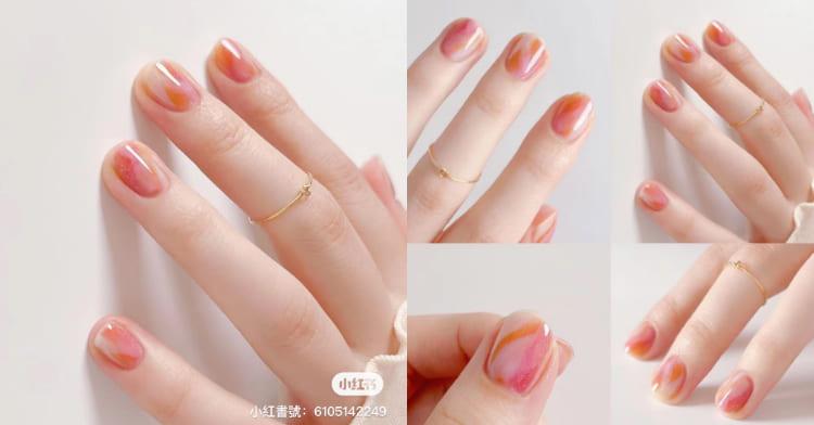 2024 春季美甲推荐：年度代表色“柔和桃”超甜美，粉橘调低调不失亮点 乐生活 图1张