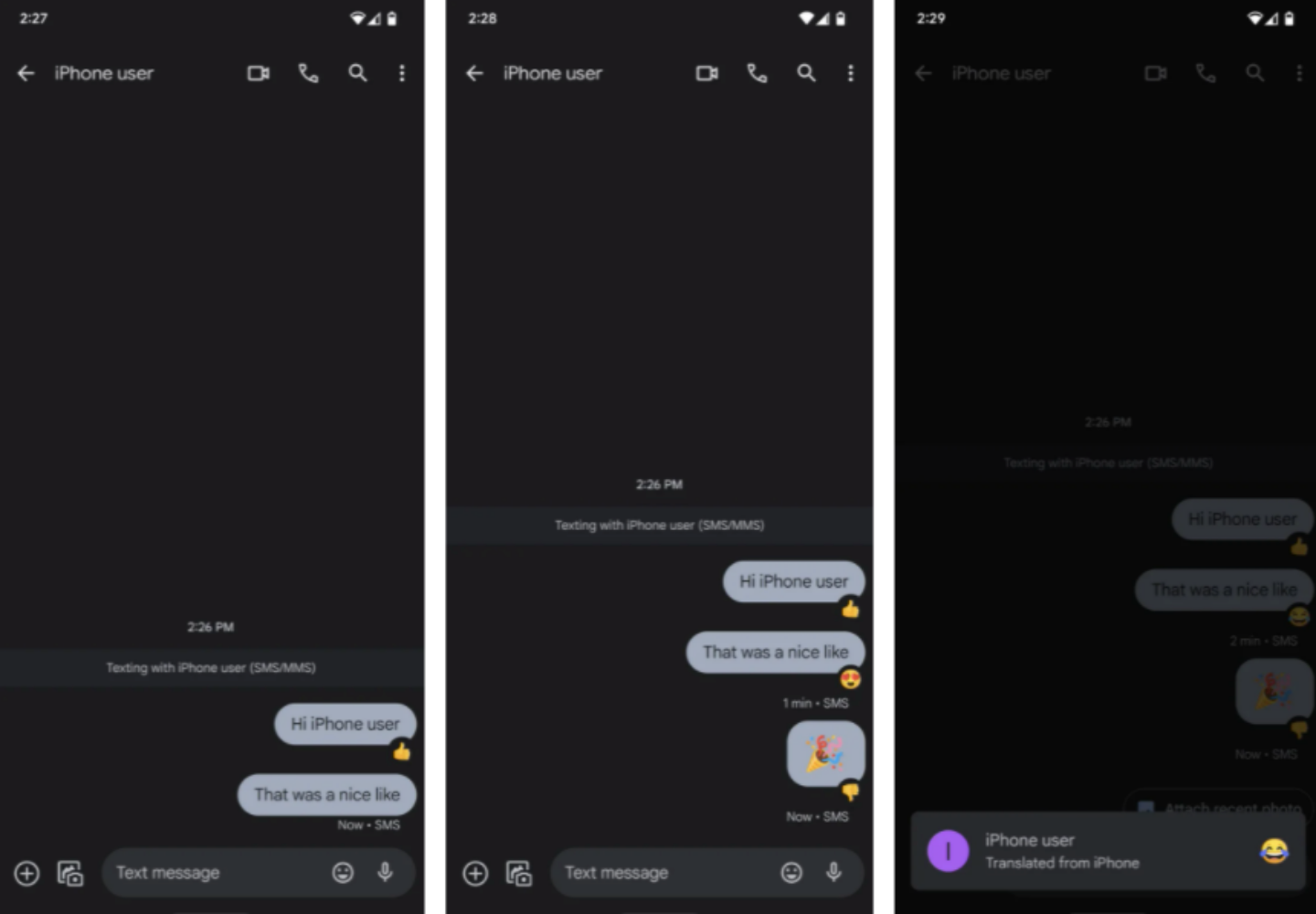 阅读讯息更方便！Google Messages 将可支援显示 iPhone 用户回应的表情符号
