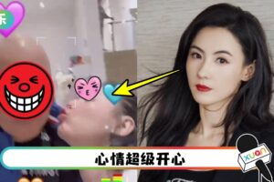 张柏芝甜靠“光头男”怀里！公开嘟嘴亲吻~