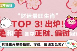 运程 | 2022年“财运最旺生肖”TOP 3出炉！ 兔和羊各夺正财、偏财第一！