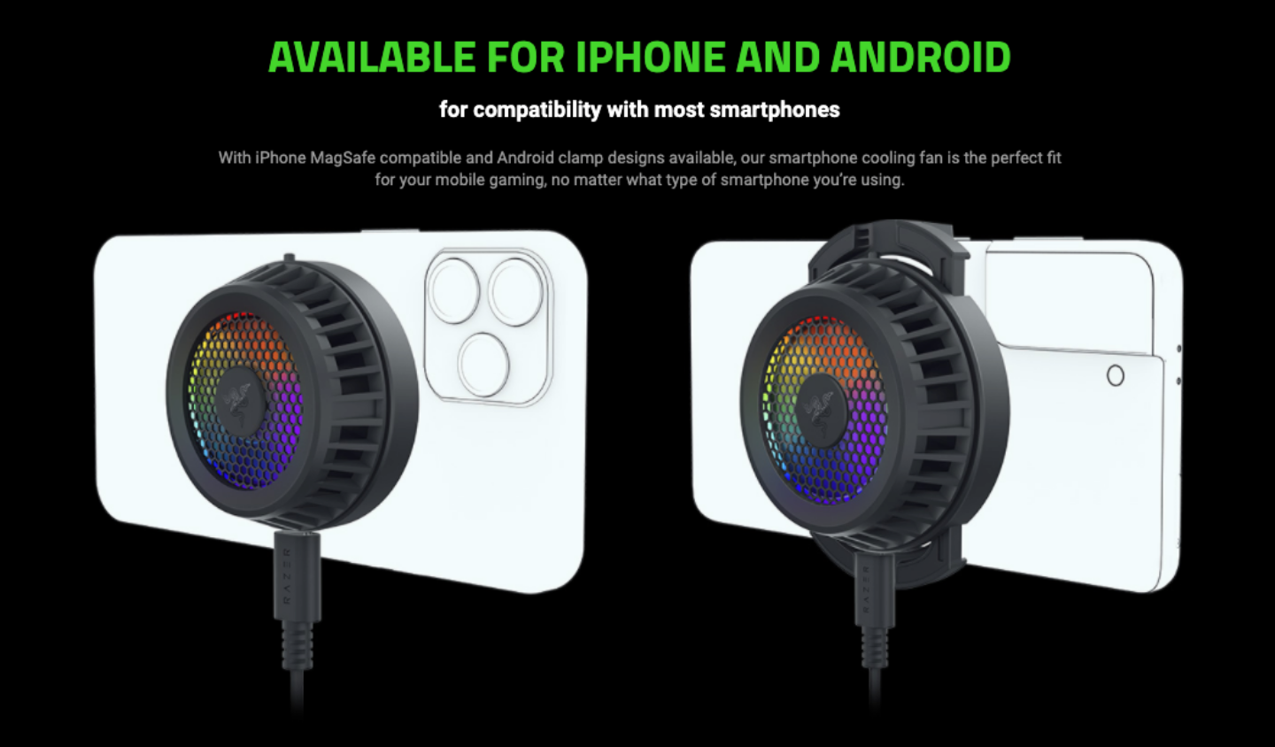 帮手机降温!Razer 推出‘ 散热风扇 ’有支援 MagSafe 也有内建超帅的 RGB 灯效 内容图2 潮品文-大潮社旗下实时最新热点娱乐时尚数码等新闻资讯网站! 帮手机降温!Razer 推出‘ 散热风扇 ’有支援 MagSafe 也有内建超帅的 RGB 灯效