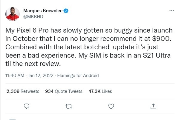 Google Pixel 6 用不到三个月 千万订阅部落客 MKBHD：“我将换回三星 S21 Ultra ” 数码科技 图2张