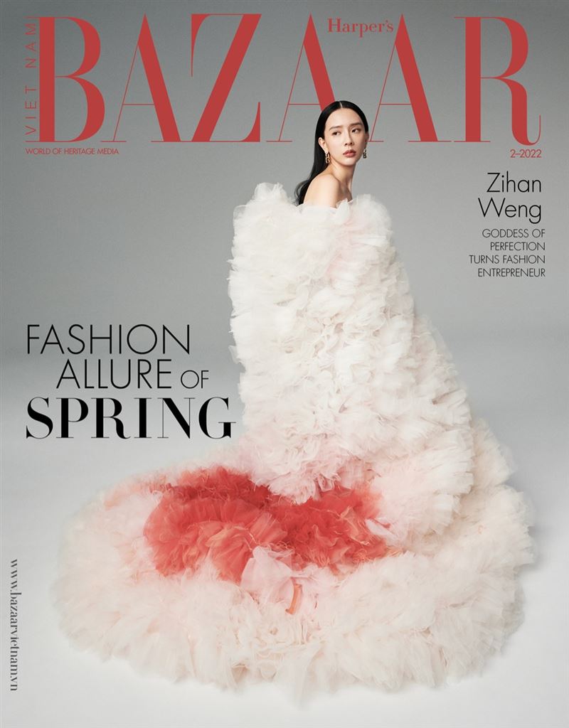 翁子涵登上《哈泼时尚》越版杂志封面。（图／BAZAAR Vietnam提供）