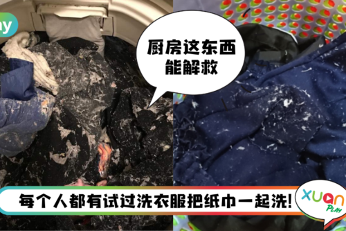 Tips I 洗衣服Tissue忘记拿出来！教你4招轻松去除纸屑！