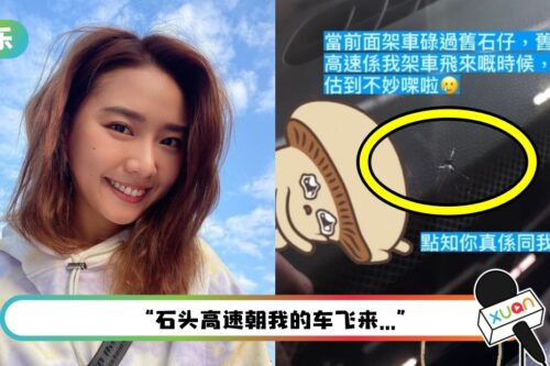 戴祖仪曝车挡风玻璃被石头击中！留下裂痕超心痛