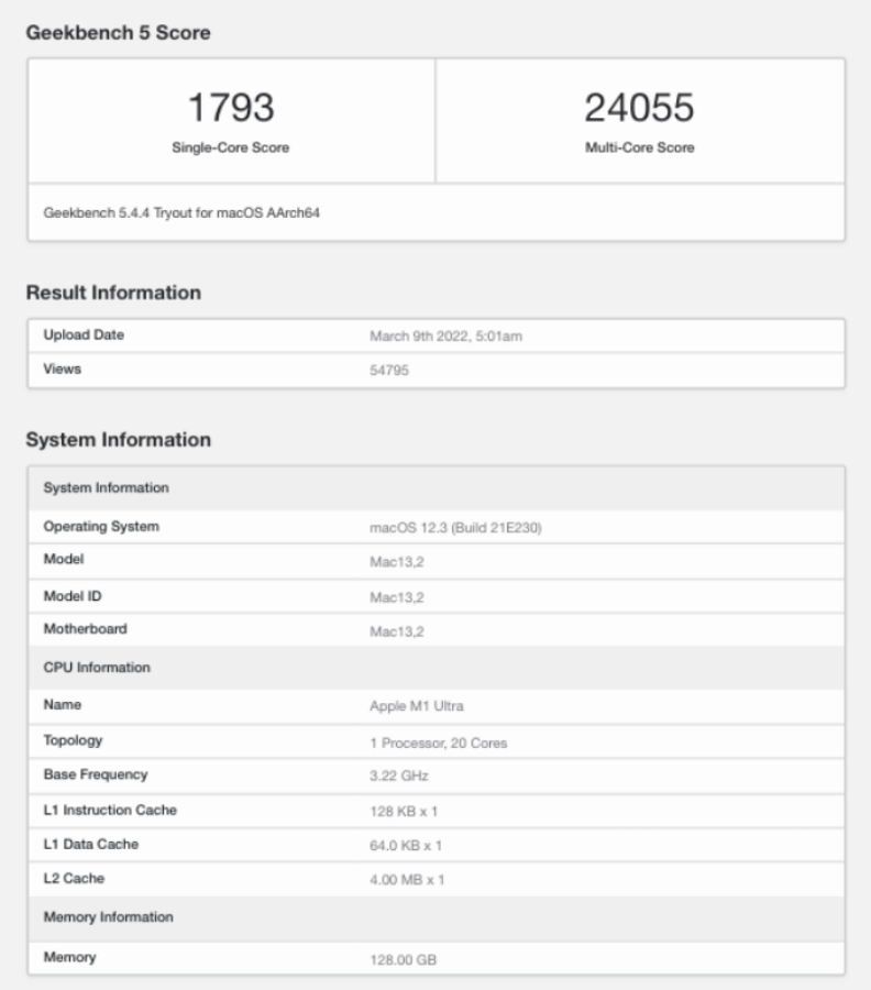 搭载 M1 Ultra 晶片的 Mac Studio 跑分出炉!效能表现比 Mac Pro 还要快 21% 内容图3 潮品文-大潮社旗下实时最新热点娱乐时尚数码等新闻资讯网站! 搭载 M1 Ultra 晶片的 Mac Studio 跑分出炉!效能表现比 Mac Pro 还要快 21%