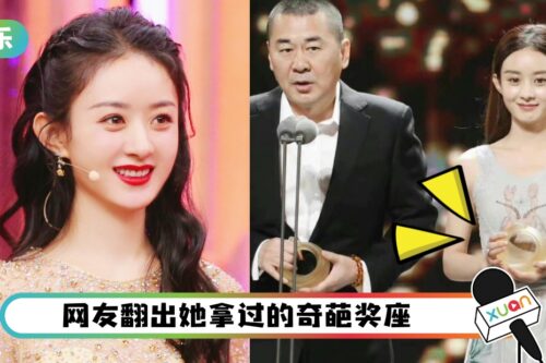 赵丽颖得奖获颁：胶纸一卷！看这图网友笑傻