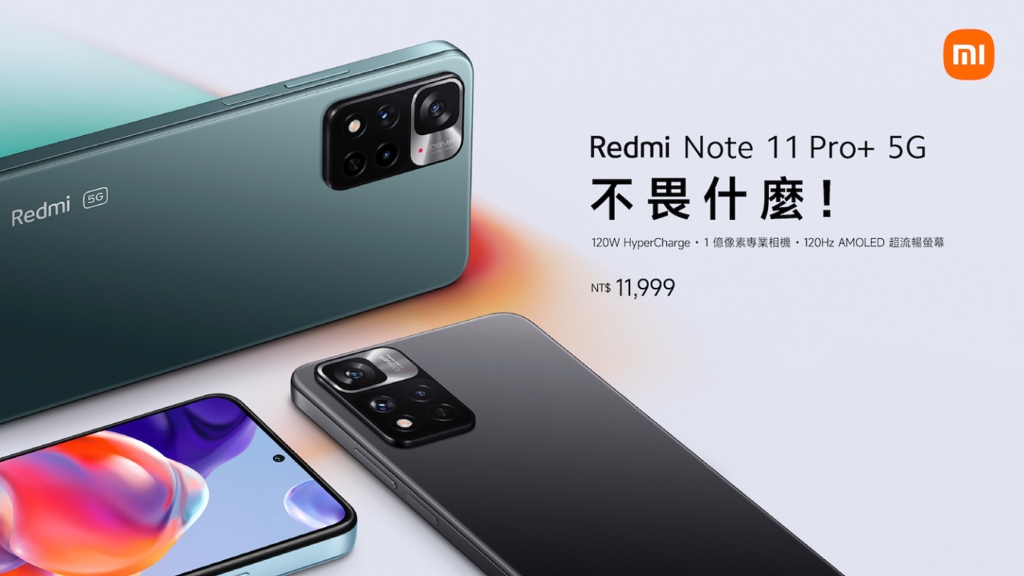 Redmi Note 11 Pro+ 5G 在台上市!具备 120Hz 萤幕更新率并搭载 120W 极速快充 售价新台币 11,999 元 内容图1 潮品文-大潮社旗下实时最新热点娱乐时尚数码等新闻资讯网站! Redmi Note 11 Pro+ 5G 在台上市!具备 120Hz 萤幕更新率并搭载 120W 极速快充 售价新台币 11,999 元