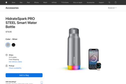 苹果美国官网上架智能保温杯！底部具有 LED 灯提醒你记得喝水，售价约 2,350 元台币