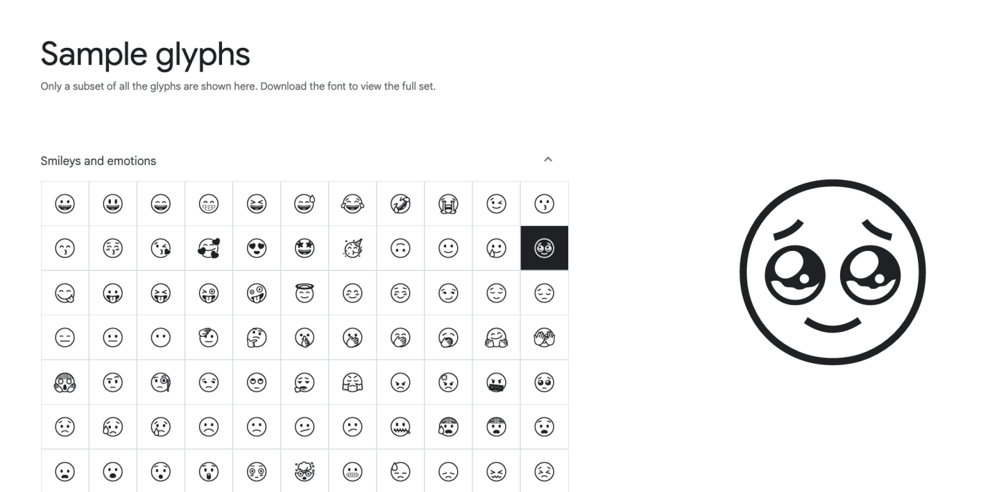 Google Fonts 推出全新‘ Noto Emoji ’!黑白线条设计超俐落 线上就能免费下载 内容图3 潮品文-大潮社旗下实时最新热点娱乐时尚数码等新闻资讯网站! Google Fonts 推出全新‘ Noto Emoji ’!黑白线条设计超俐落 线上就能免费下载