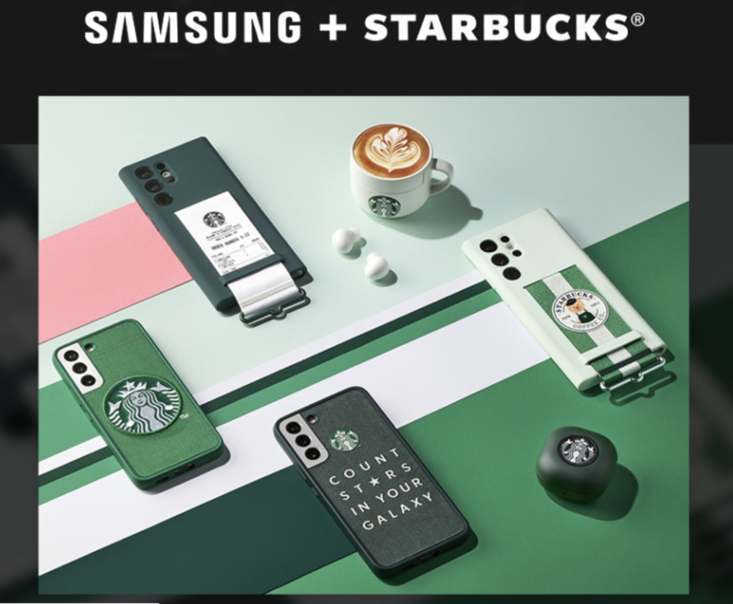 三星 Galaxy S22 携手星巴克,推出限量联名款商品:手机壳、蓝牙耳机充电壳通通染上星巴克绿啦~ 内容图1 潮品文-大潮社旗下实时最新热点娱乐时尚数码等新闻资讯网站! 三星 Galaxy S22 携手星巴克,推出限量联名款商品:手机壳、蓝牙耳机充电壳通通染上星巴克绿啦~
