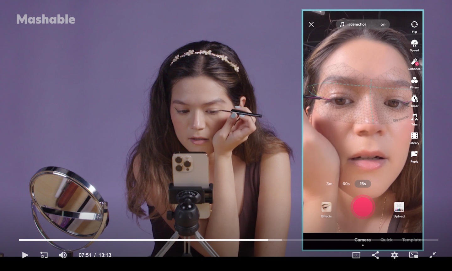 用抖音美颜滤镜学化妆?眉毛、眼线、修容一样都不少 内容图3 潮品文-大潮社旗下实时最新热点娱乐时尚数码等新闻资讯网站! 用抖音美颜滤镜学化妆?眉毛、眼线、修容一样都不少