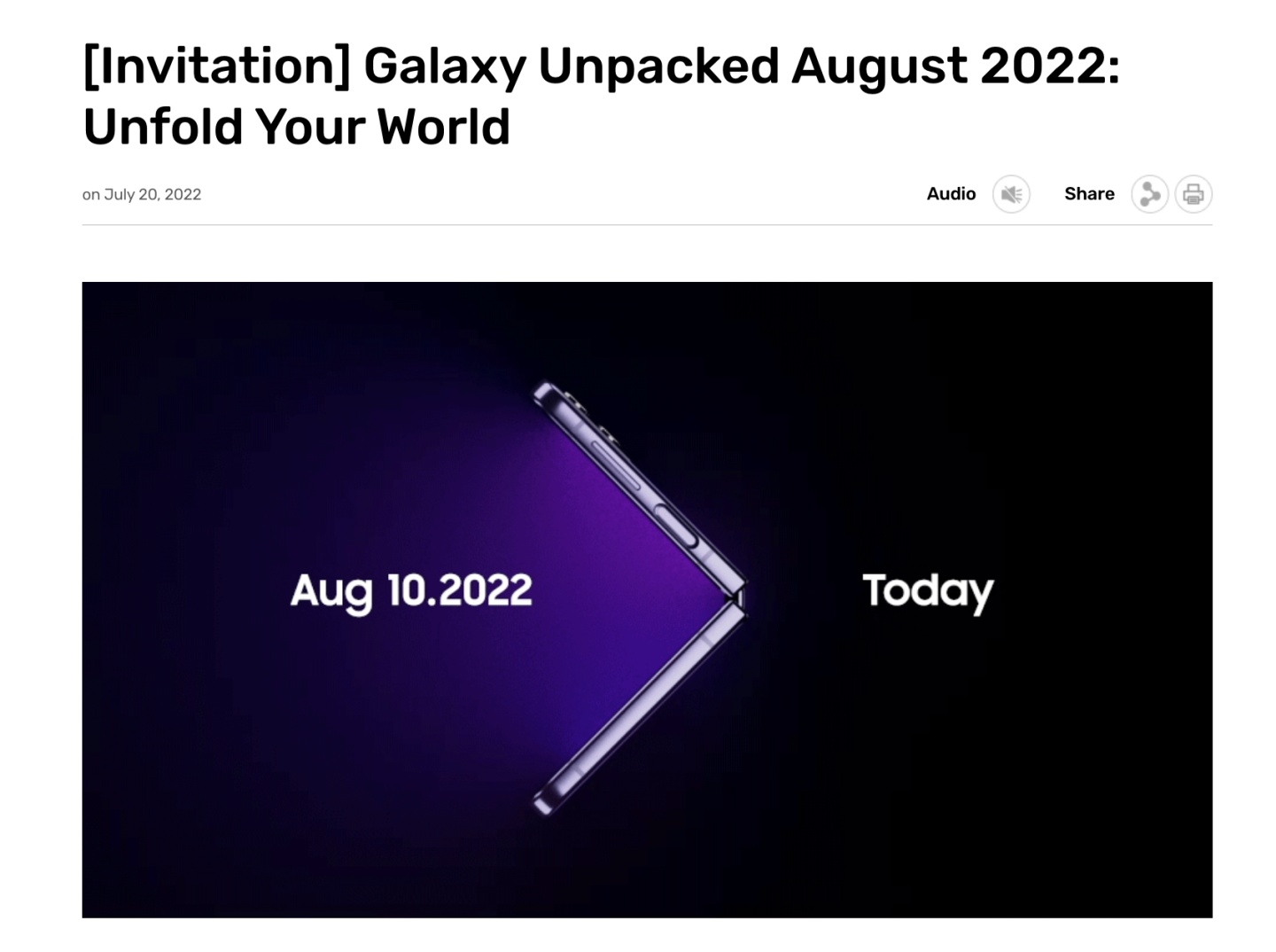 2022 三星 Unpacked 日期确定！Galaxy Z Fold 4、Galaxy Z Flip 4 都在发表名单