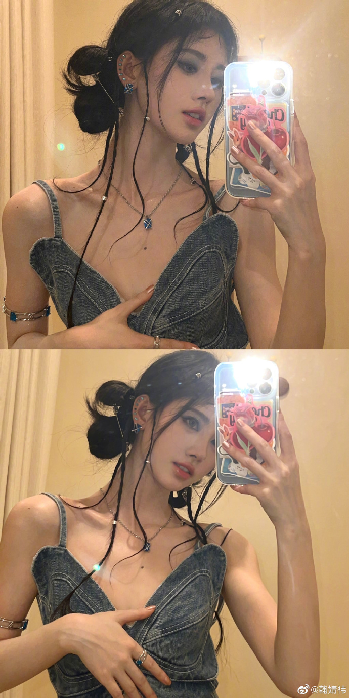鞠婧祎蝴蝶牛仔裙超性感！ 却被质疑穿山寨...时尚博主发文抨击被打脸 娱乐资讯 图1张