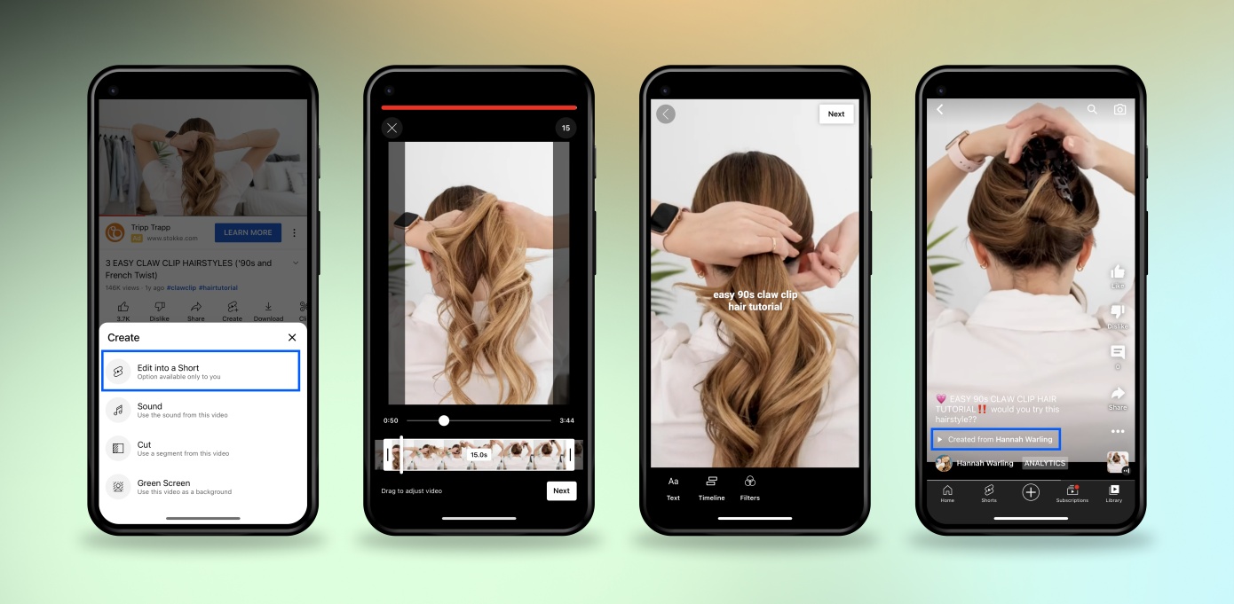 YouTube 也抖音化?新功能让创作者把旧影片变成 Shorts 内容图1 潮品文-大潮社旗下实时最新热点娱乐时尚数码等新闻资讯网站! YouTube 也抖音化?新功能让创作者把旧影片变成 Shorts