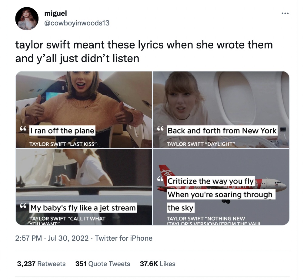 凯莉詹娜私人飞机照拖泰勒丝下水,推特掀起迷因风潮呼吁环保 内容图4 潮品文-大潮社旗下实时最新热点娱乐时尚数码等新闻资讯网站! 凯莉詹娜私人飞机照拖泰勒丝下水,推特掀起迷因风潮呼吁环保