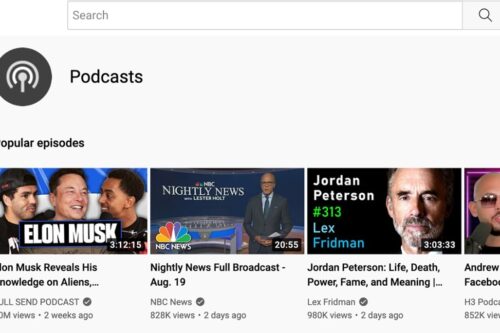 YouTube 悄悄上架 Podcast 页面，开拓音讯新事业