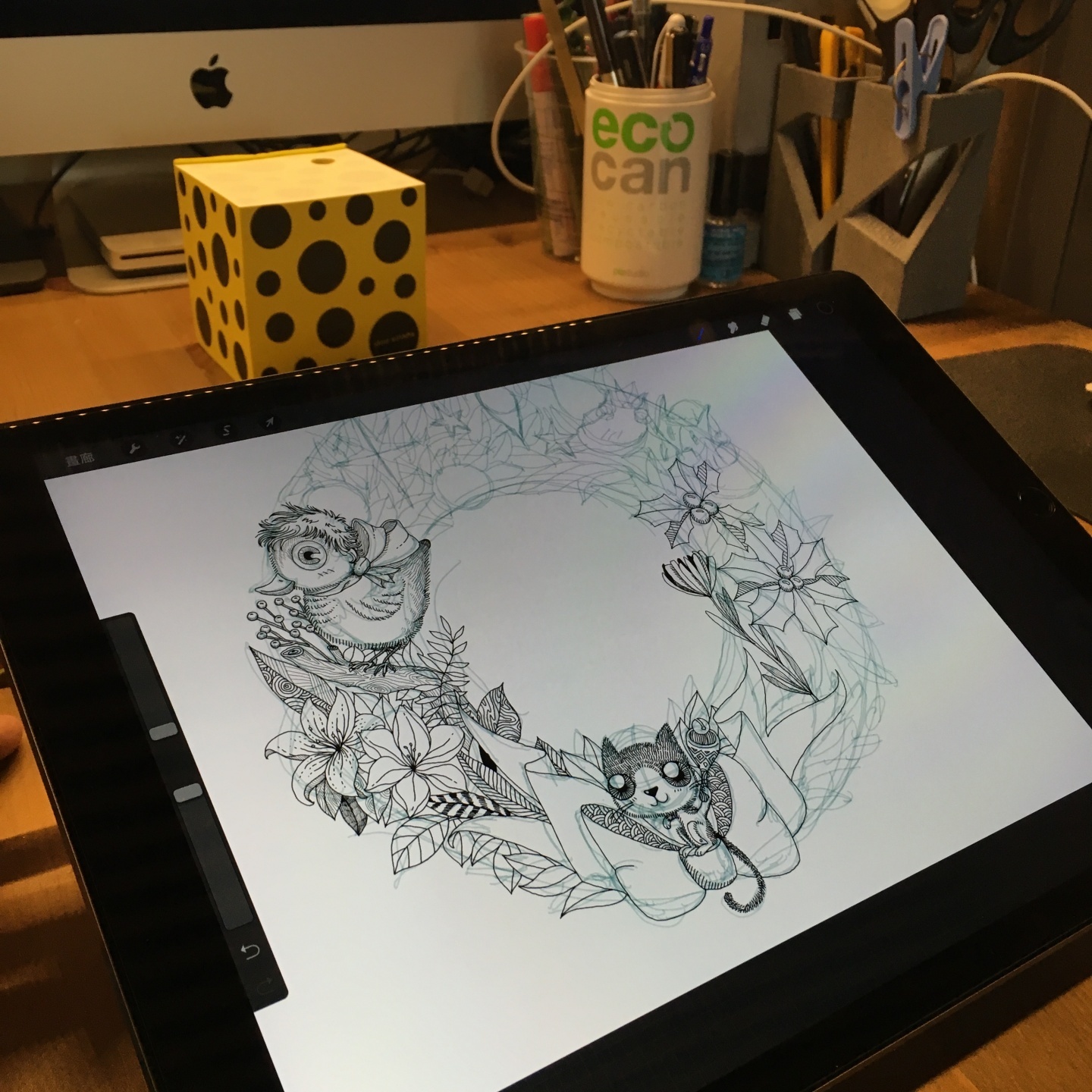 用 iPad Air 和 Apple Pencil 勾勒出咖啡厅的模样!听插画家 Ker Ker 分享奇妙的透视创作旅程 内容图3 潮品文-大潮社旗下实时最新热点娱乐时尚数码等新闻资讯网站! 用 iPad Air 和 Apple Pencil 勾勒出咖啡厅的模样!听插画家 Ker Ker 分享奇妙的透视创作旅程