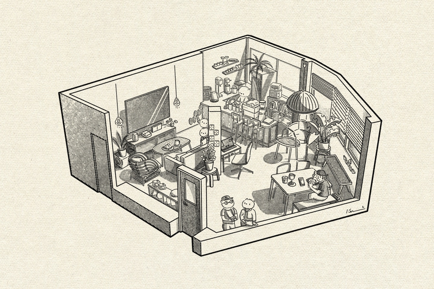 用 iPad Air 和 Apple Pencil 勾勒出咖啡厅的模样!听插画家 Ker Ker 分享奇妙的透视创作旅程 内容图11 潮品文-大潮社旗下实时最新热点娱乐时尚数码等新闻资讯网站! 用 iPad Air 和 Apple Pencil 勾勒出咖啡厅的模样!听插画家 Ker Ker 分享奇妙的透视创作旅程