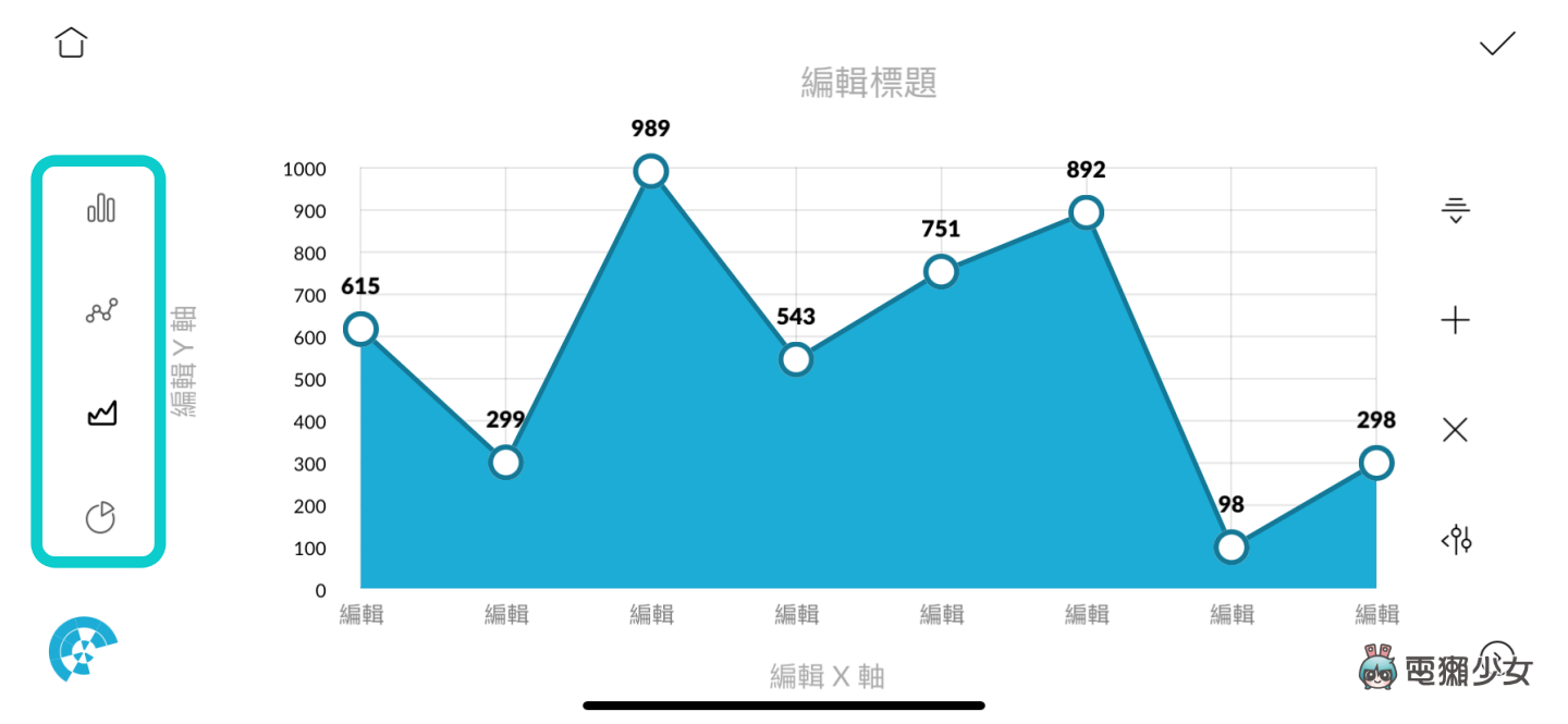 比 Excel 还好用?‘ Chartistic ’用手机随时做图表 完成后还能直接存成图片(iOS) 内容图4 潮品文-大潮社旗下实时最新热点娱乐时尚数码等新闻资讯网站! 比 Excel 还好用?‘ Chartistic ’用手机随时做图表 完成后还能直接存成图片(iOS)