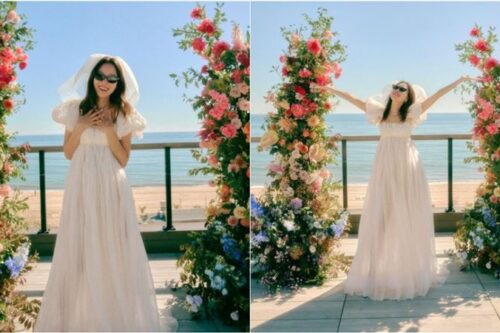 终于曝光！孔晓振戴墨镜配“透视婚纱”灿笑展现反差萌