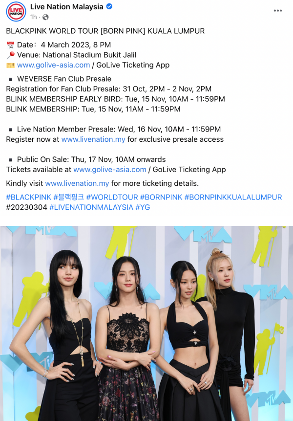 BLACKPINK 马来西亚演唱会正式官宣
