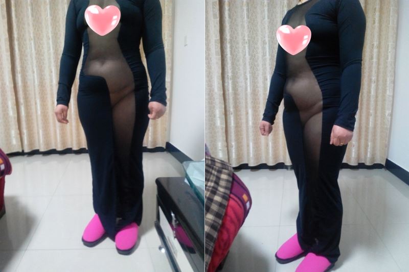 有身材丰盈的女性曾尝试网购，类似“从上裂到下面”礼服瞬间翻车成大妈。（图／翻摄自淘宝）