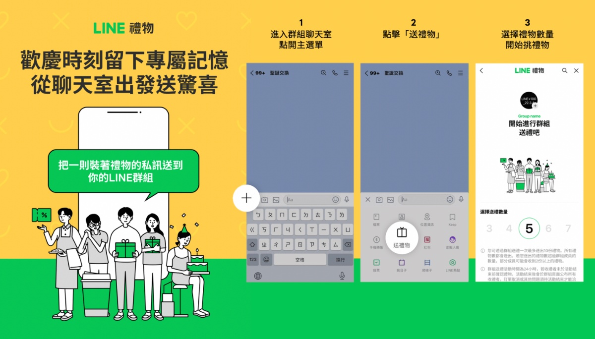 LINE 公布年度送礼数据报告！新功能‘ 多人群组聊天室送礼 ’也上线啦