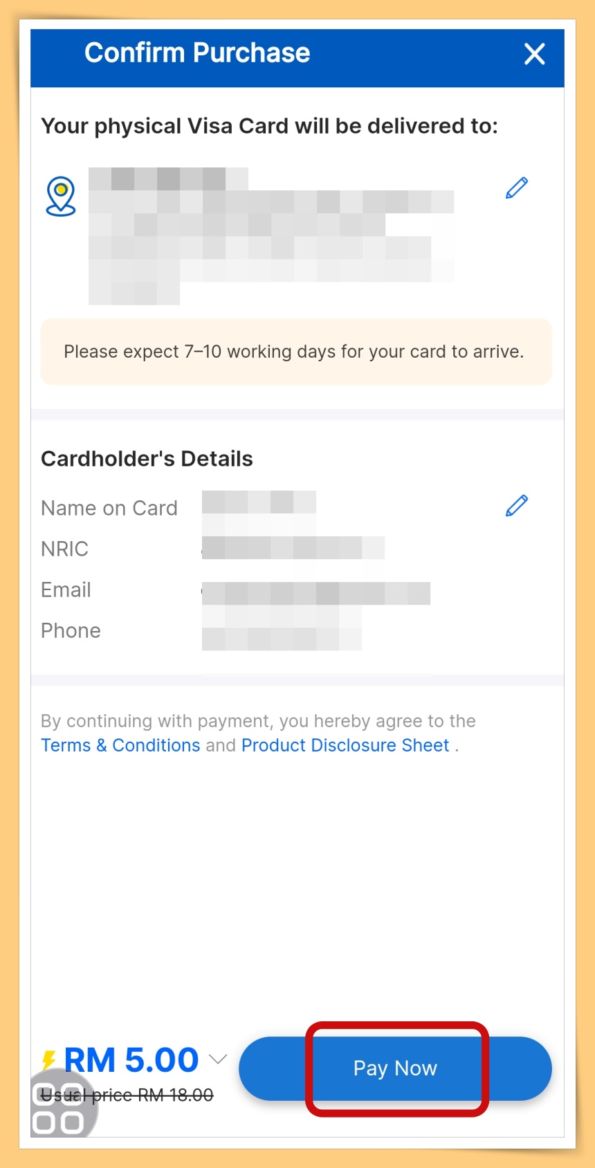 Double Confirm and make payment