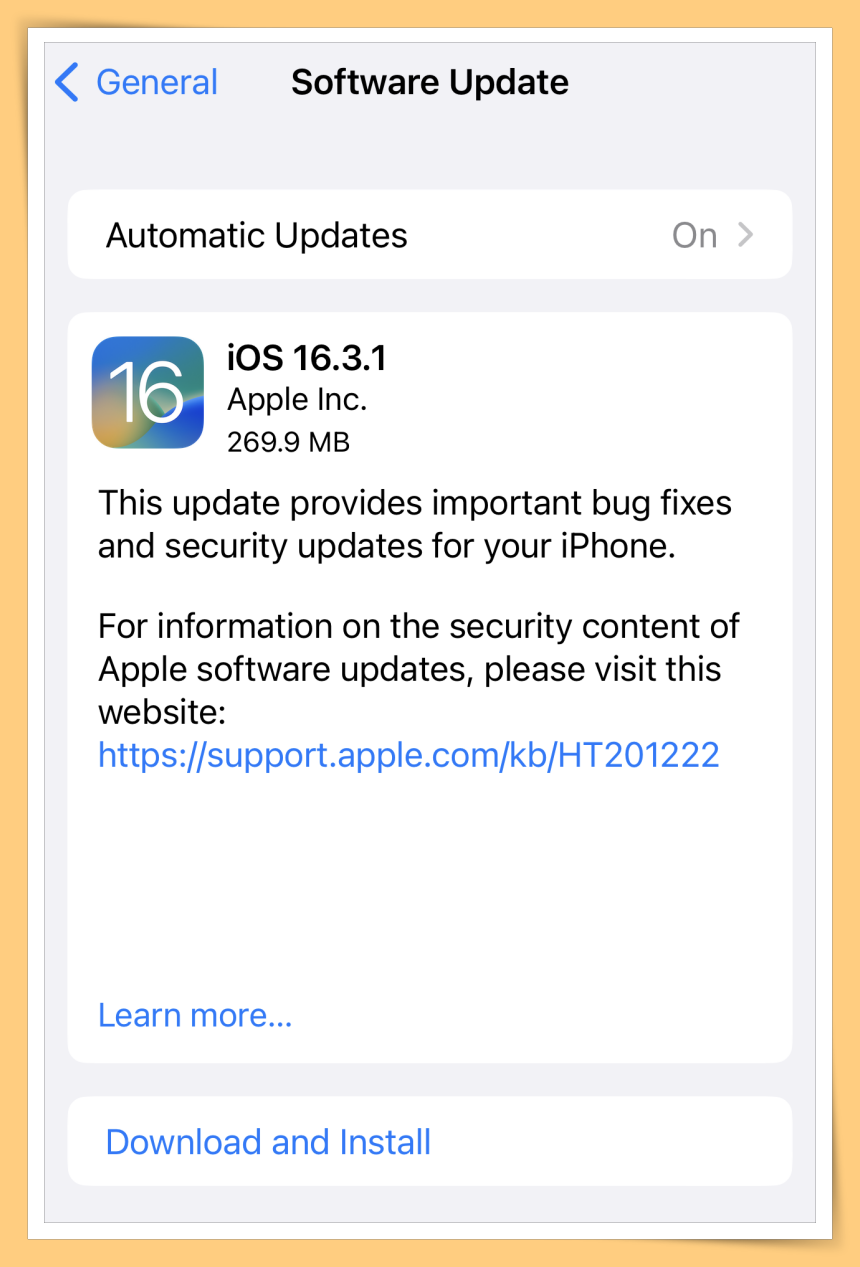 科技 I iOS 16.3.1修复4项错误！其中一个iCloud设置无响应或错误显示！ 更多热点 图2张