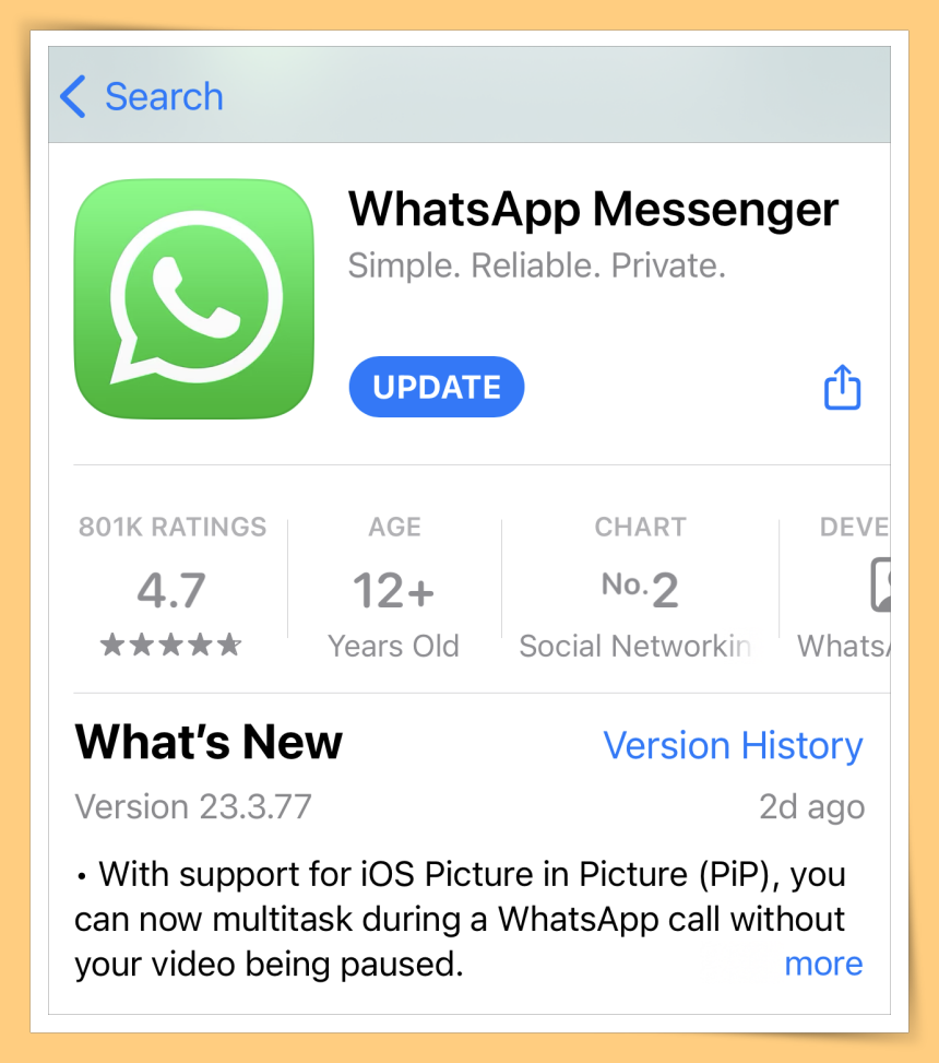 WhatsApp Update