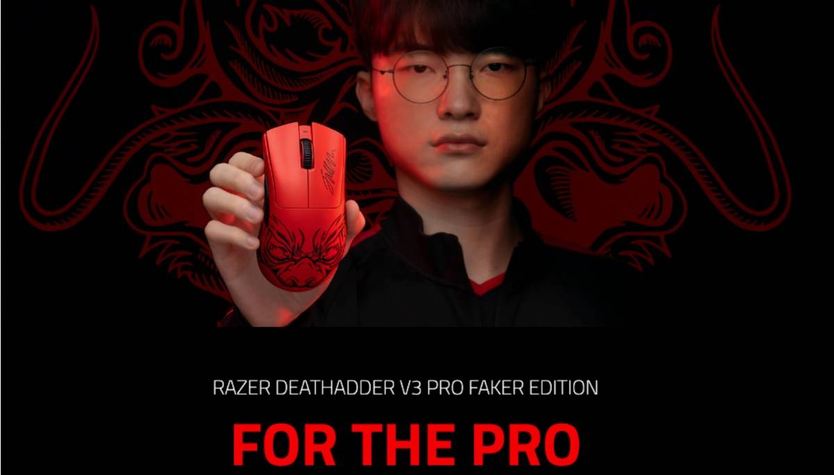 Razer 推出和 Faker 联名的 Deathadder V3 Pro 鼠标 这个外观你可以吗？