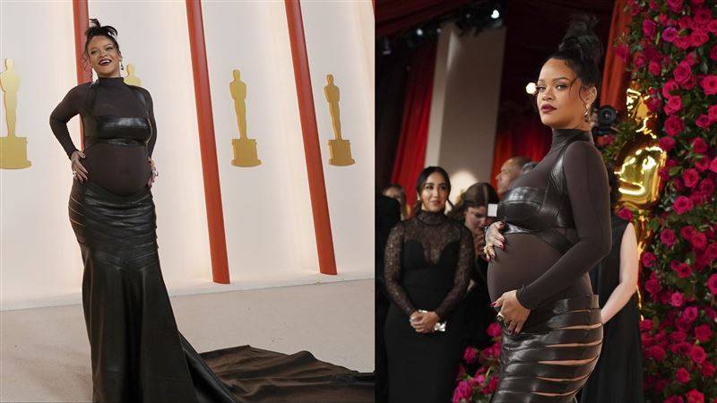 奥斯卡／百亿天后二度带球嗨唱　蕾哈娜挺孕肚辣翻！冲出孕妇新高度