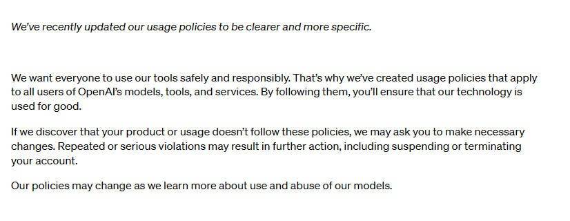 OpenAI 的 ChatGPT 大家都在用,但小心别触法啰!使用规范看仔细 内容图2 潮品文-大潮社旗下实时最新热点娱乐时尚数码等新闻资讯网站! OpenAI 的 ChatGPT 大家都在用,但小心别触法啰!使用规范看仔细