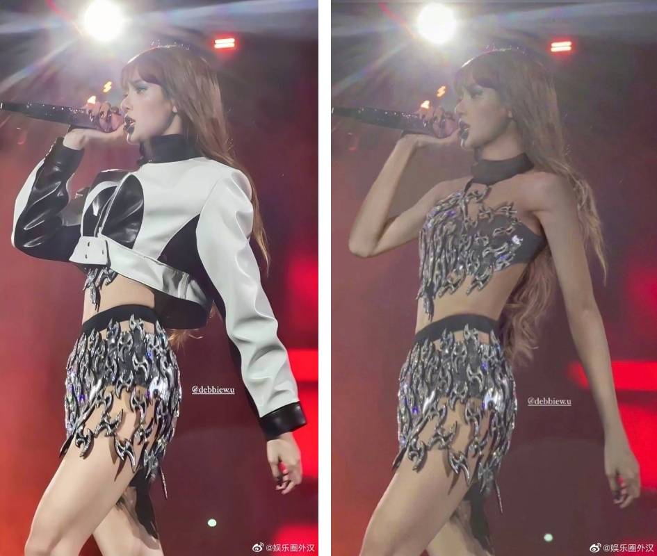 Jennie“超危险战服”大露胸型！曝Lisa服装出事 娱乐资讯 图3张