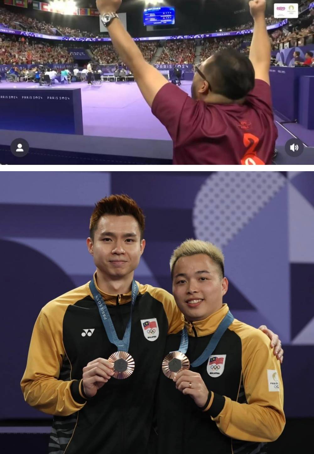 A站体育记者圈粉无数！李梓嘉见到他双方爆哭 为对方戴上铜牌 娱乐资讯 图1张