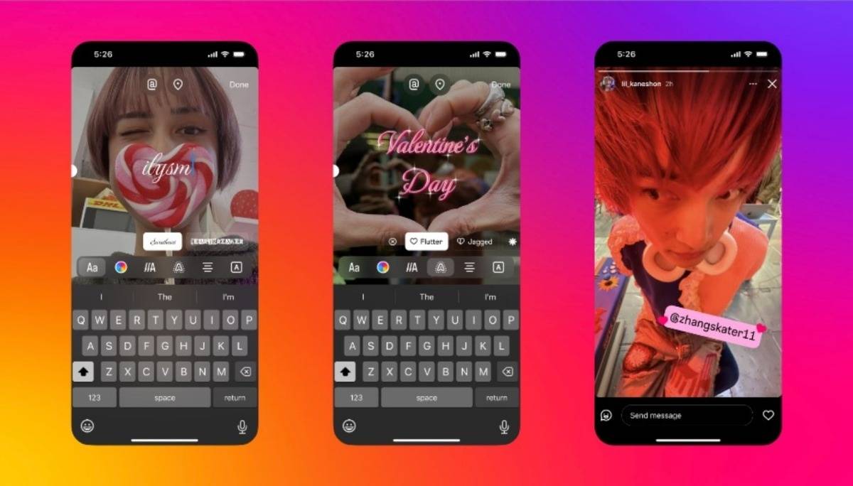 Instagram 情人节彩蛋／特效带你看！限时动态同步推出限定字体