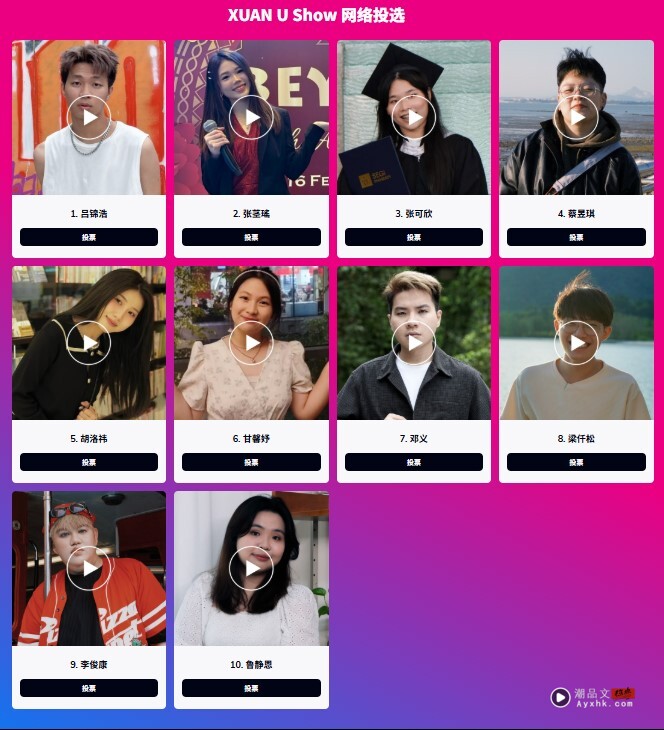《X站 U Show 校园出道计划》Top 10 人选出炉！ 来看看他们的自制影片 娱乐资讯 图1张