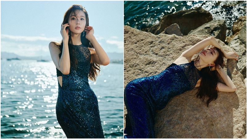 人间美人鱼上岸！林志玲「蓝色鳞片」礼服美炸　温柔喊：把故事散播出去