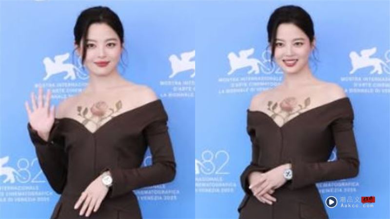 辛芷蕾“胸部的玫瑰花”震撼威尼斯！网惊：原来不是纹身