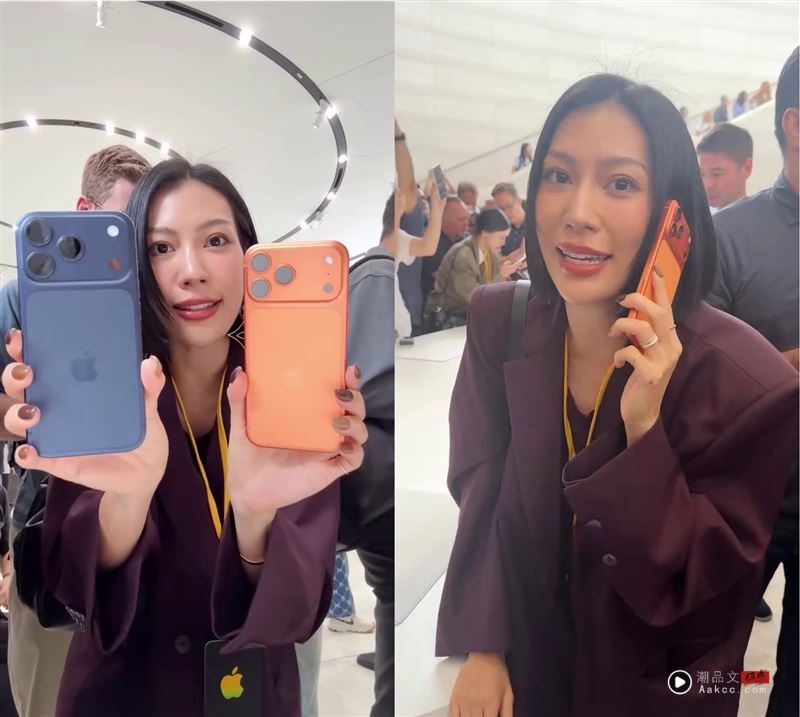 莫莉抢先开箱iPhone17 Pro Max“直击尖叫”爱这颜色!新功能亮点曝光 内容图2 潮品文-大潮社旗下实时最新热点娱乐时尚数码等新闻资讯网站! 莫莉开箱最新的iPhone17 Pro Max。(组合图/翻摄自IG @molly_chiang)