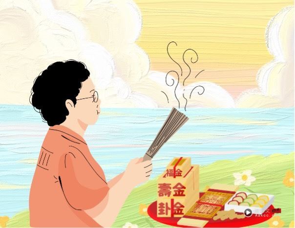 宝岛神很大/从风吹满天啸到公妈节大拜拜 重阳节避邪古法 内容图3 潮品文-大潮社旗下实时最新热点娱乐时尚数码等新闻资讯网站! 祭祖示意图。(图/CANVA制作)