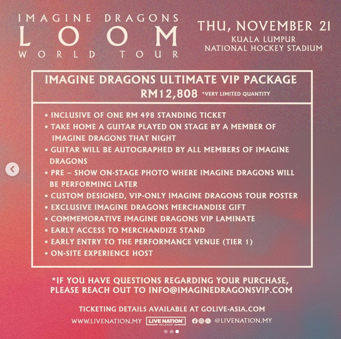 马来西亚最高票价演唱会Top 5!Imagine Dragons票价直接破RM12k! 内容图2 潮品文-大潮社旗下实时最新热点娱乐时尚数码等新闻资讯网站! Imagine Dragon